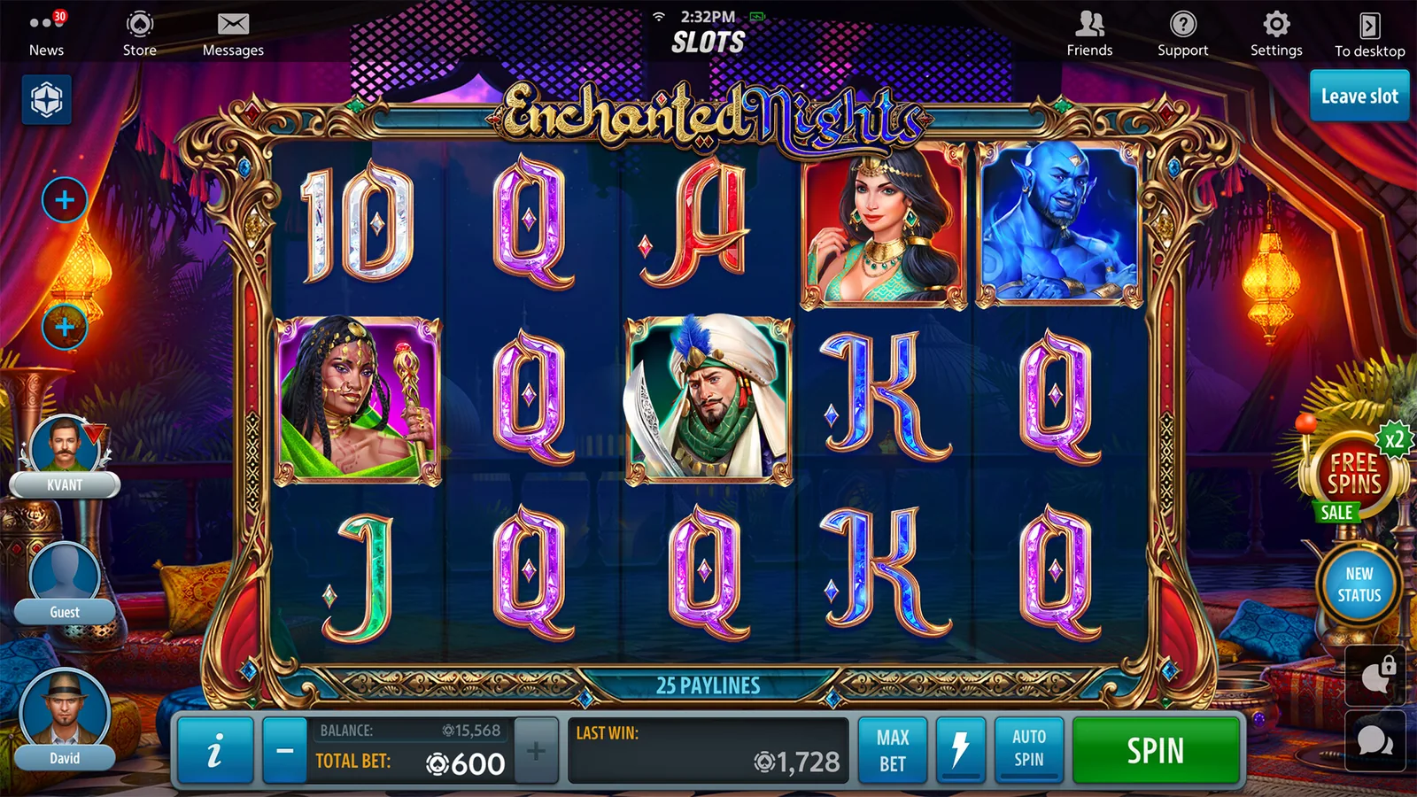 Tampilan permainan slot BINTANGMPO dengan reel dan simbol berwarna